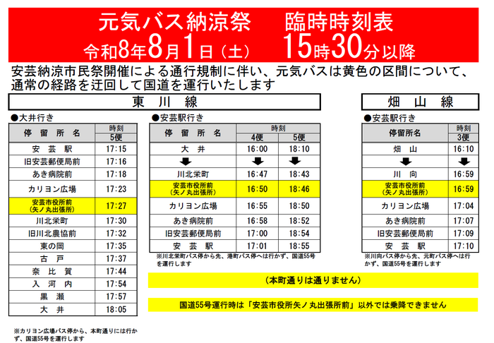 イベントに伴う経路変更