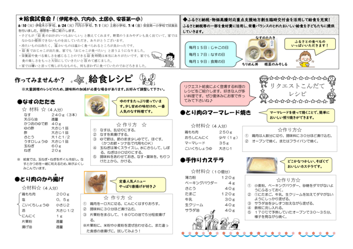 7月号　給食レシピ