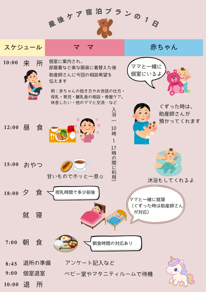 産後ケアスケジュール