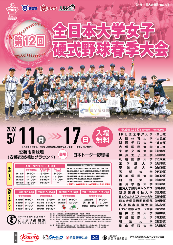 第12回全日本大学女子硬式野球春季大会