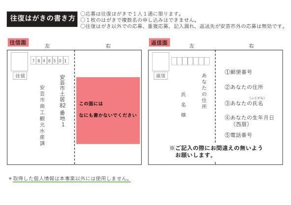 応募はがき記入例